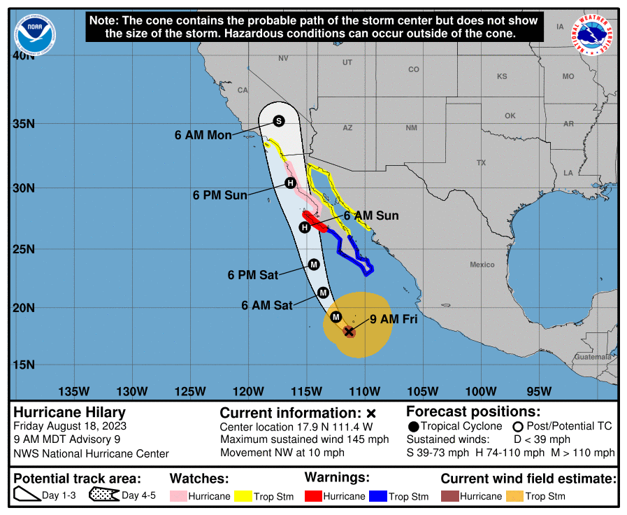 Hurricane Hilary Heading Toward Southern California Records Express