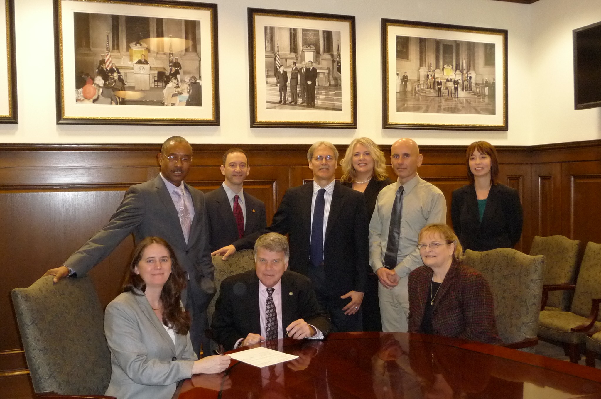 Photo of USPTO staff and NARA staff, November 16, 2011